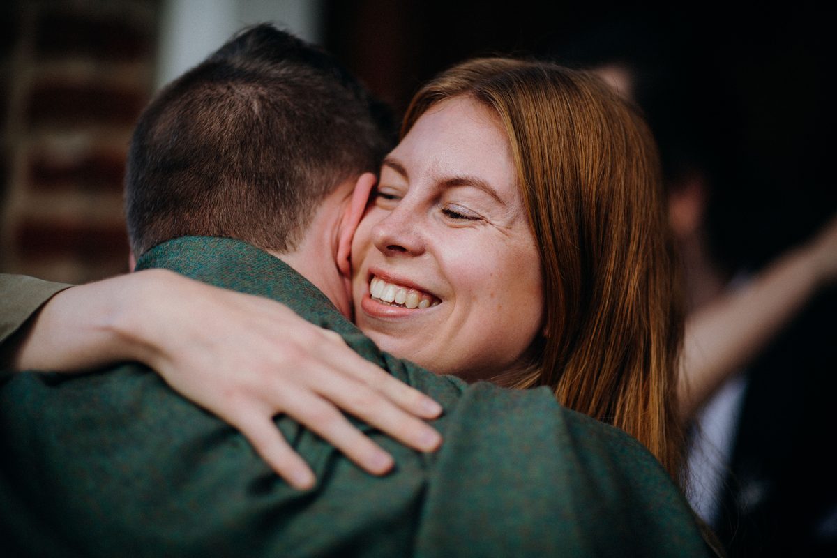 Warm hug between two people