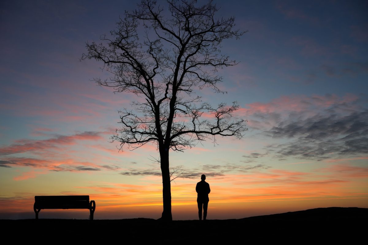 Silhouette at sunset, a quiet tribute